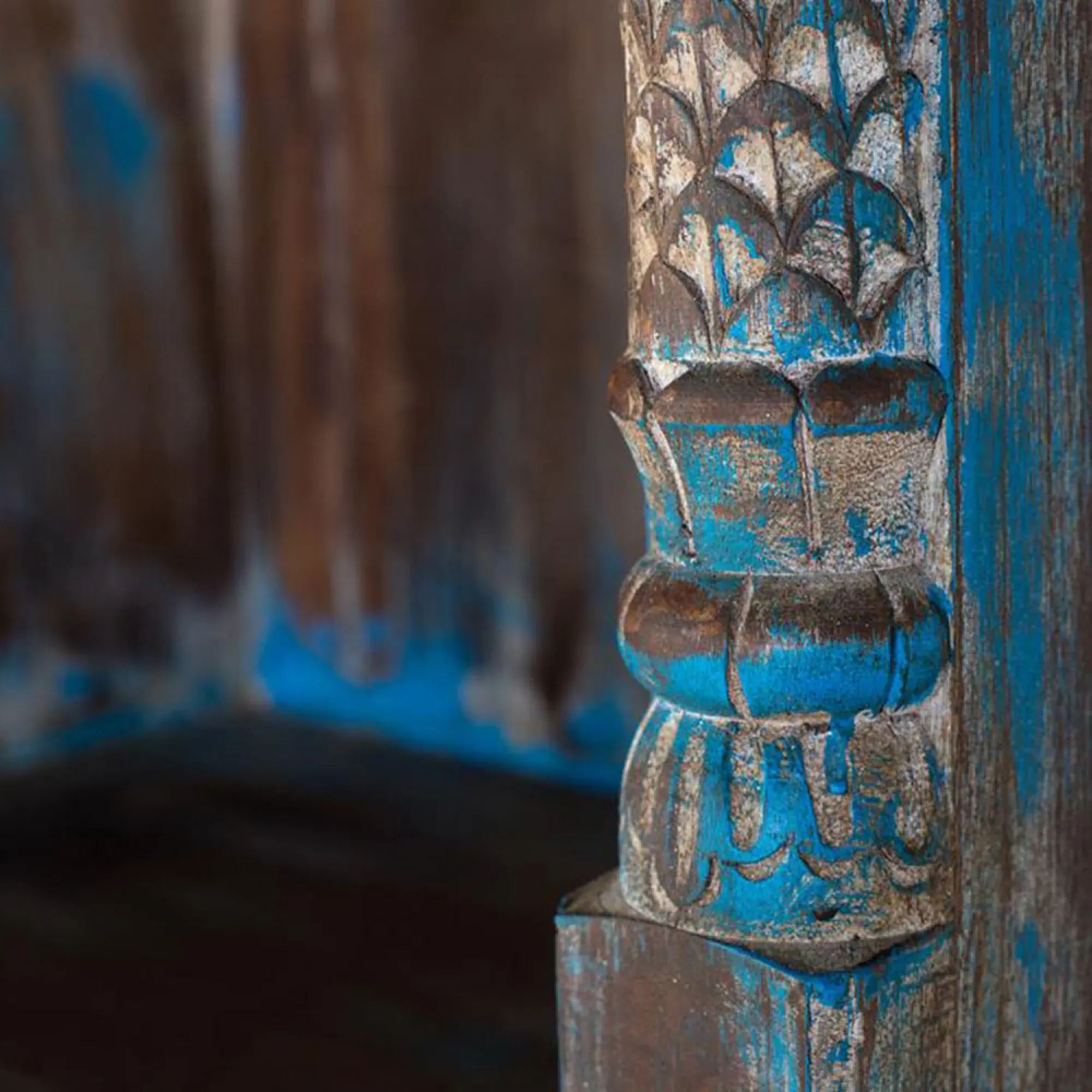 Sondrio Large Shelving Unit - Antique Blue, Mango Wood