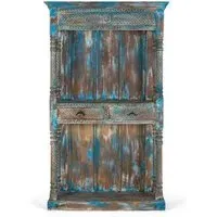 Sondrio Shelving Unit - Antique Blue, Mango Wood