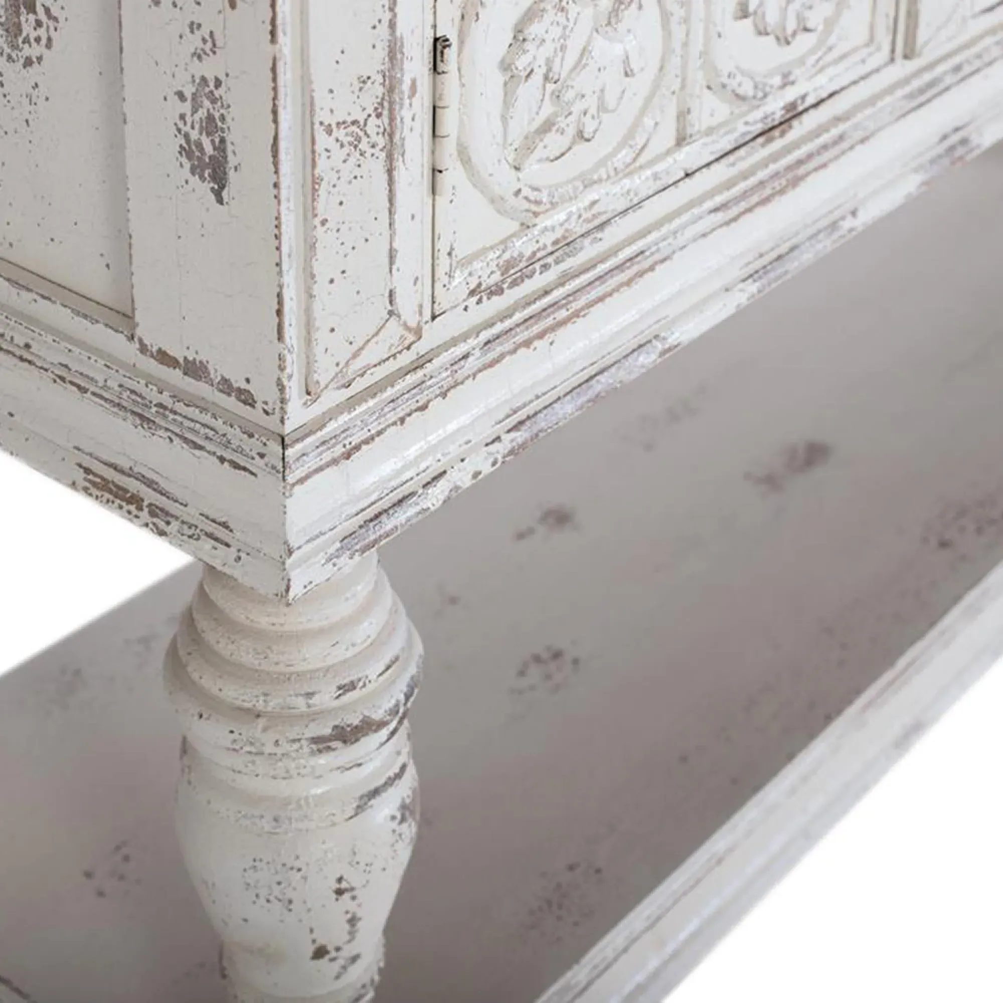 Spezia 3 Door Console Table - Aged White, Mango Wood
