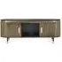 Stephen Ribbed Curved 2 Door TV Unit - Black, Brass