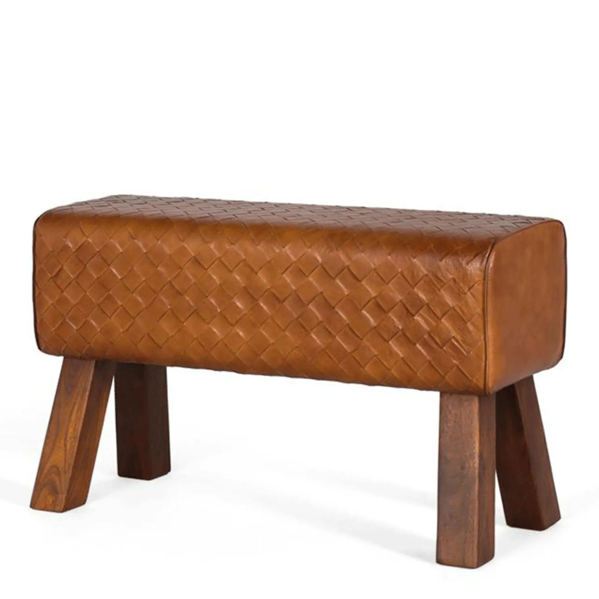 Sylvia Hall Bench - Brown, Leather