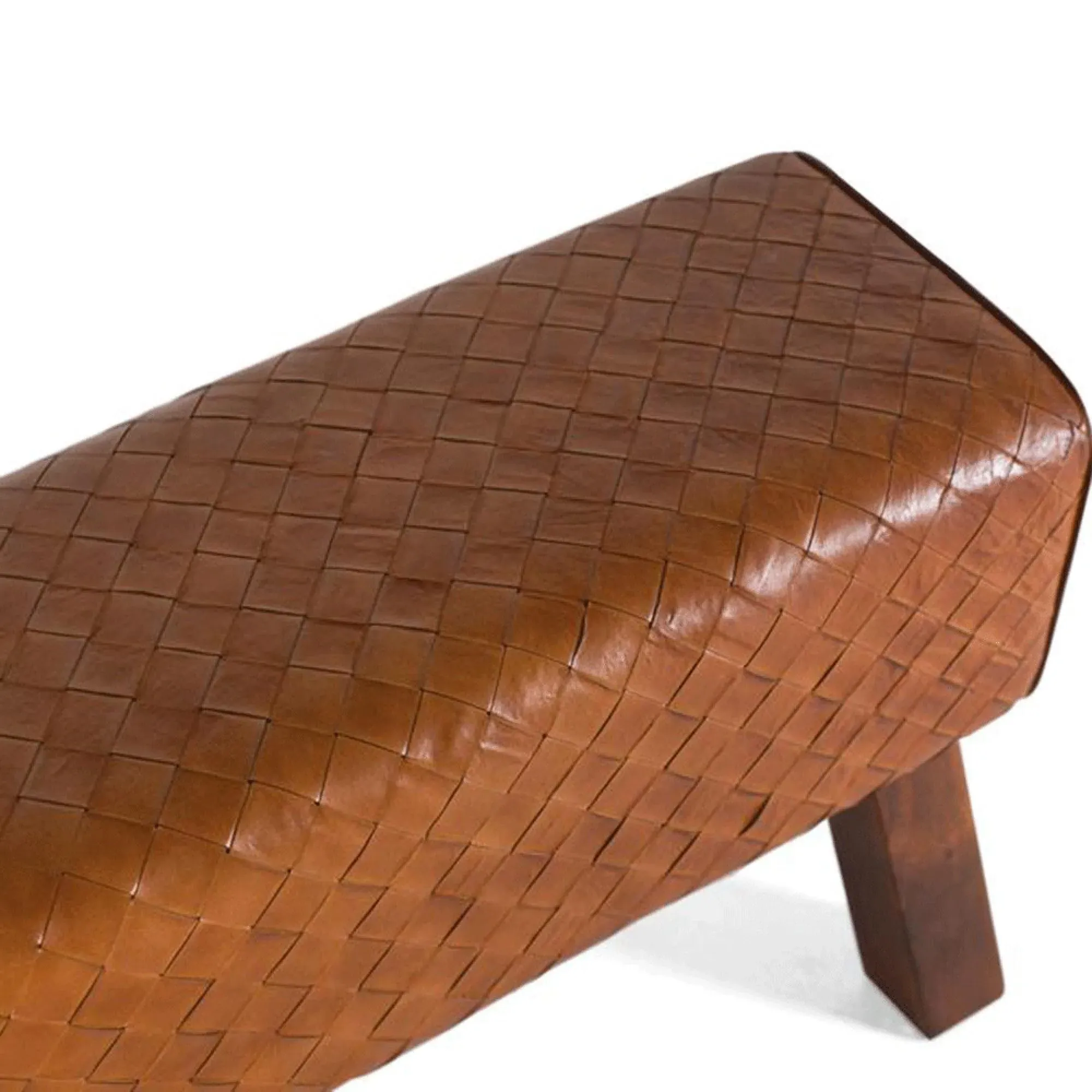 Sylvia Hall Bench - Brown, Leather