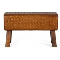 Sylvia Hall Bench - Brown, Leather