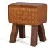 Sylvia Leather Stool - Brown