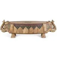 Taconite Painted Elephant Bench - Mango Wood
