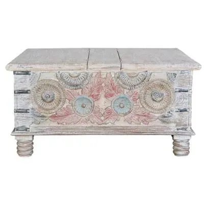 Tangazo Storage Coffee Table - White, Mango Wood image