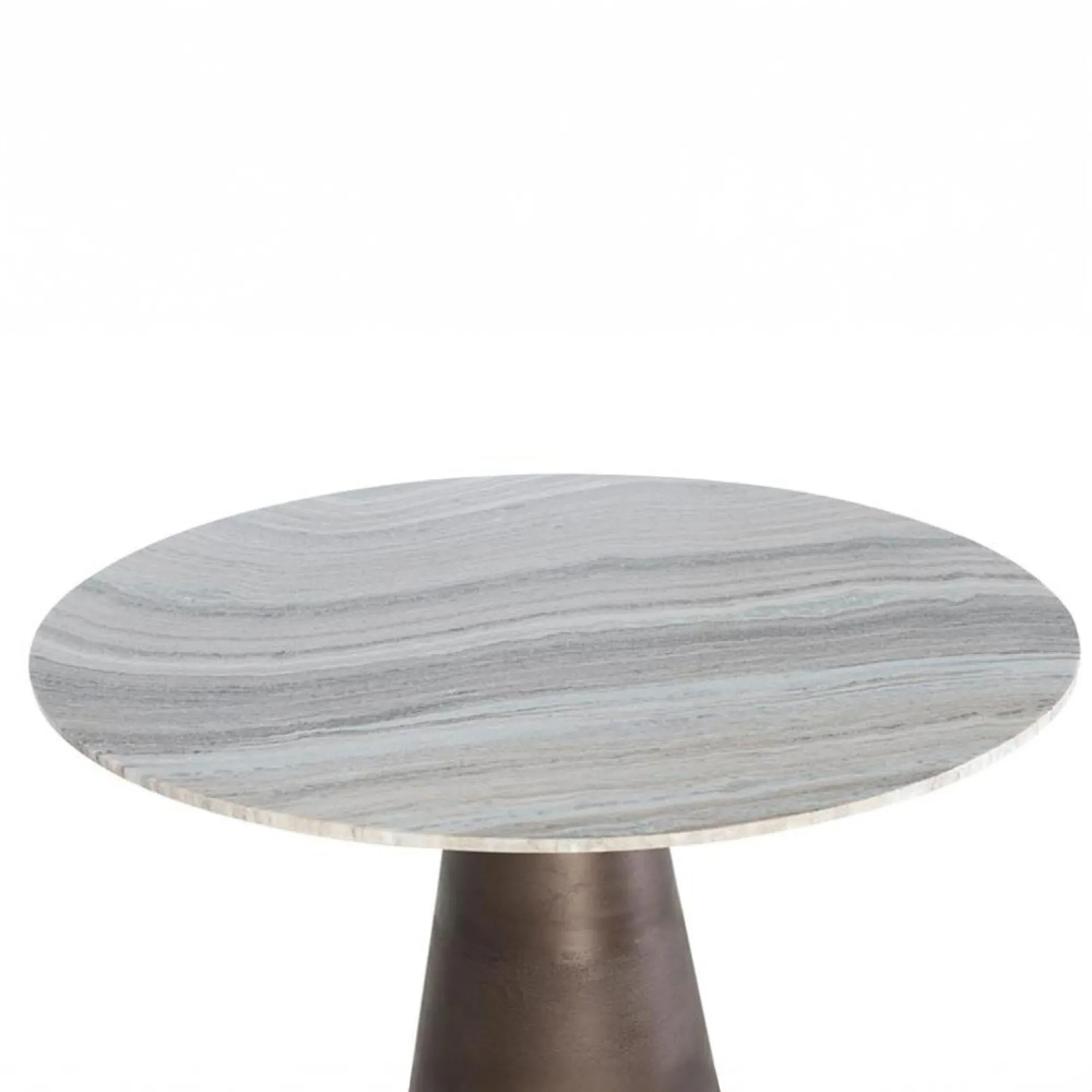 Taranto 4-Seater Round Pedestal Dining Table - Grey, Marble