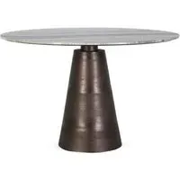 Taranto 4-Seater Round Pedestal Dining Table - Grey, Marble