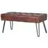 Terni Leather Bench with Hairpin Legs - Brown