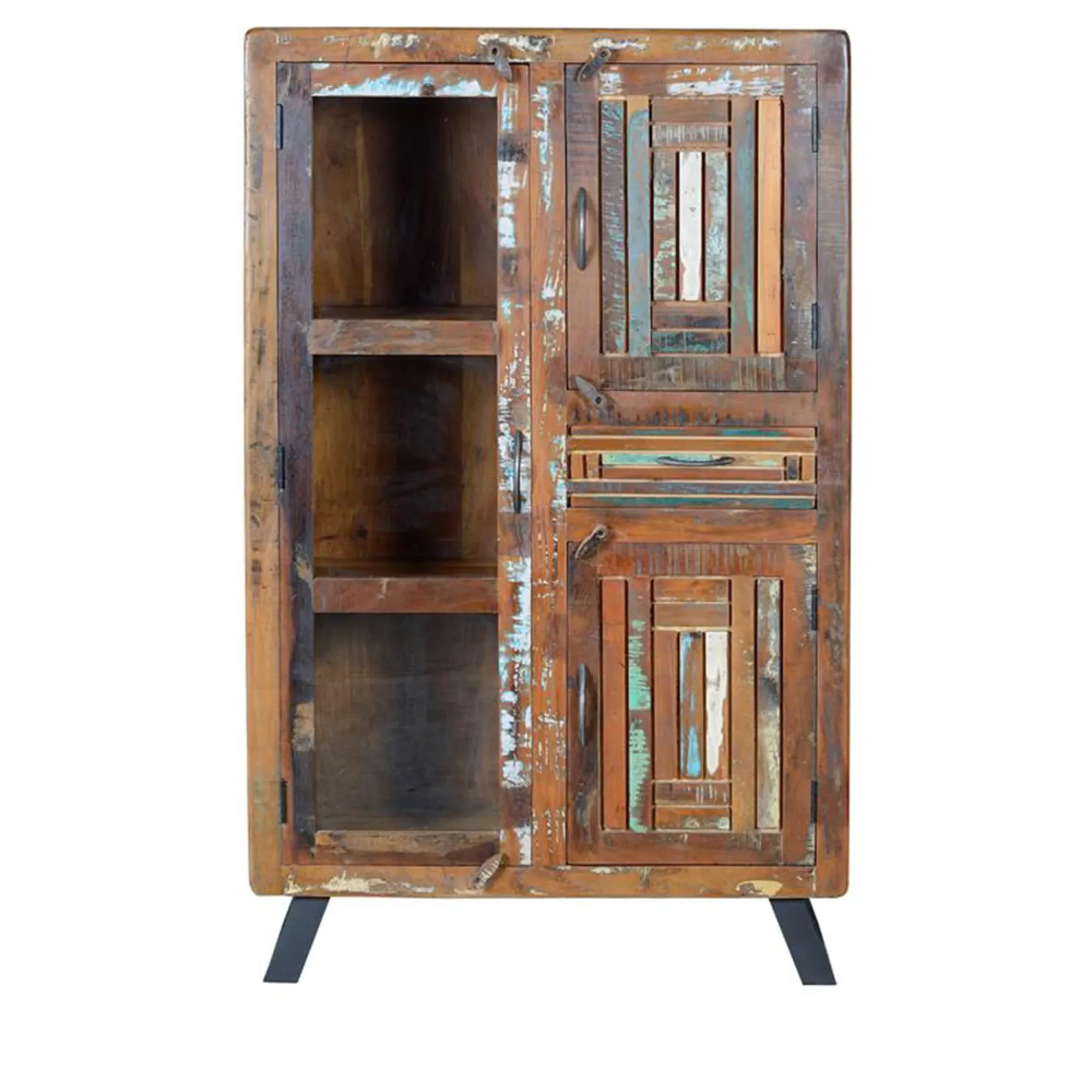 Texas 3 Door Hall Cabinet - Multicolour, Recycled Wood