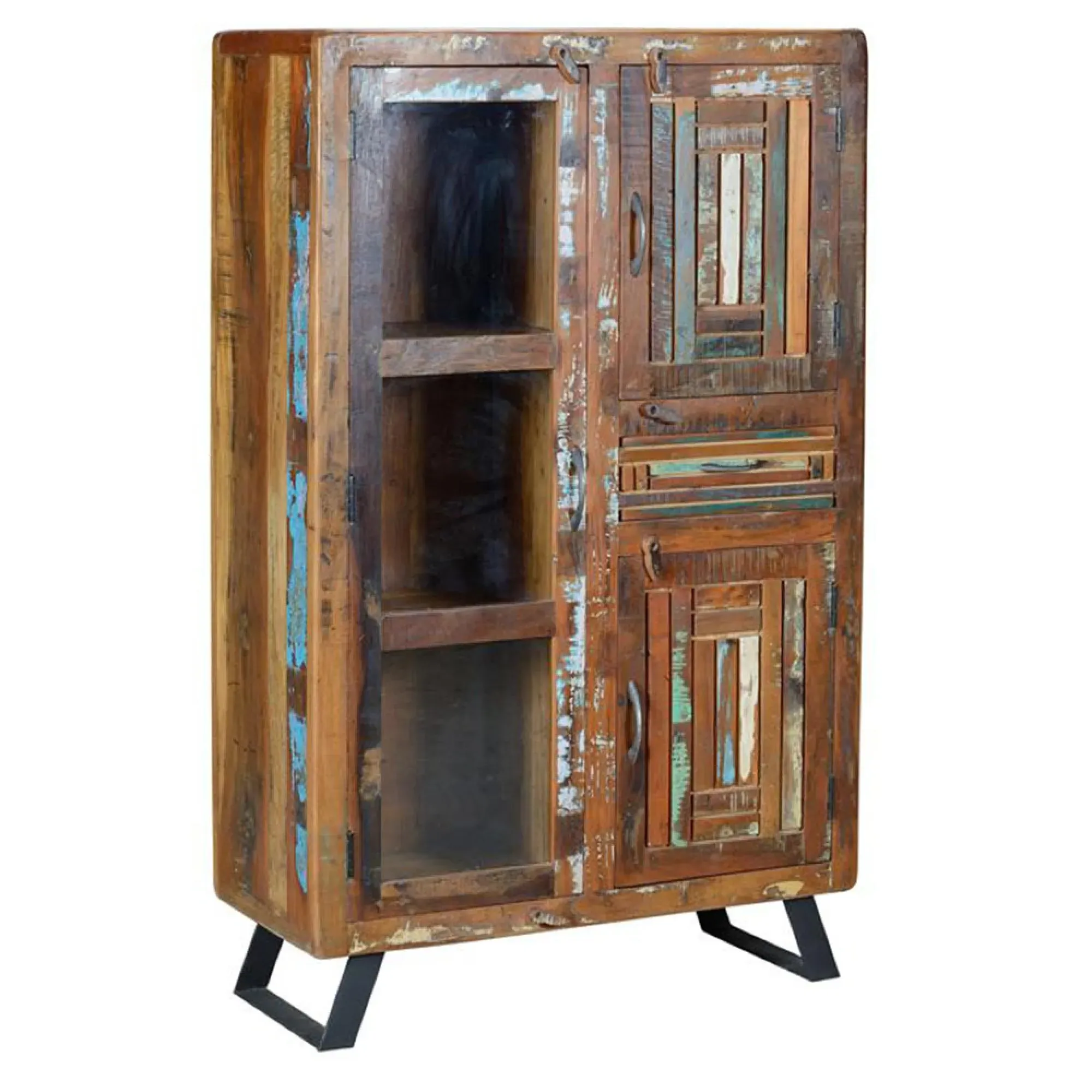 Texas 3 Door Hall Cabinet - Multicolour, Recycled Wood