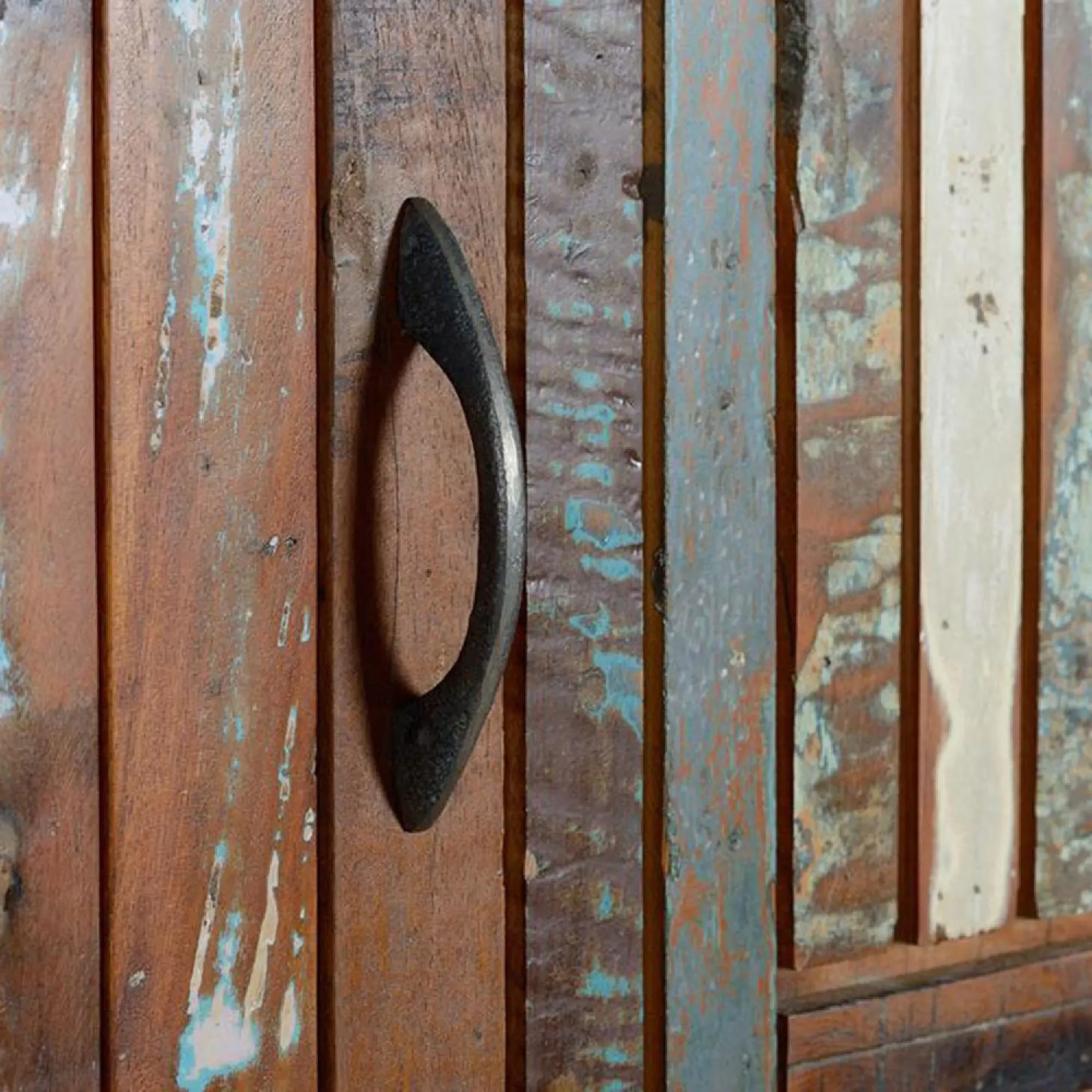 Texas 3 Door Hall Cabinet - Multicolour, Recycled Wood