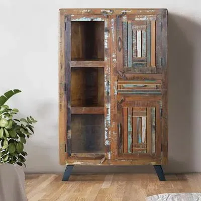 Texas 3 Door Hall Cabinet - Multicolour, Recycled Wood image