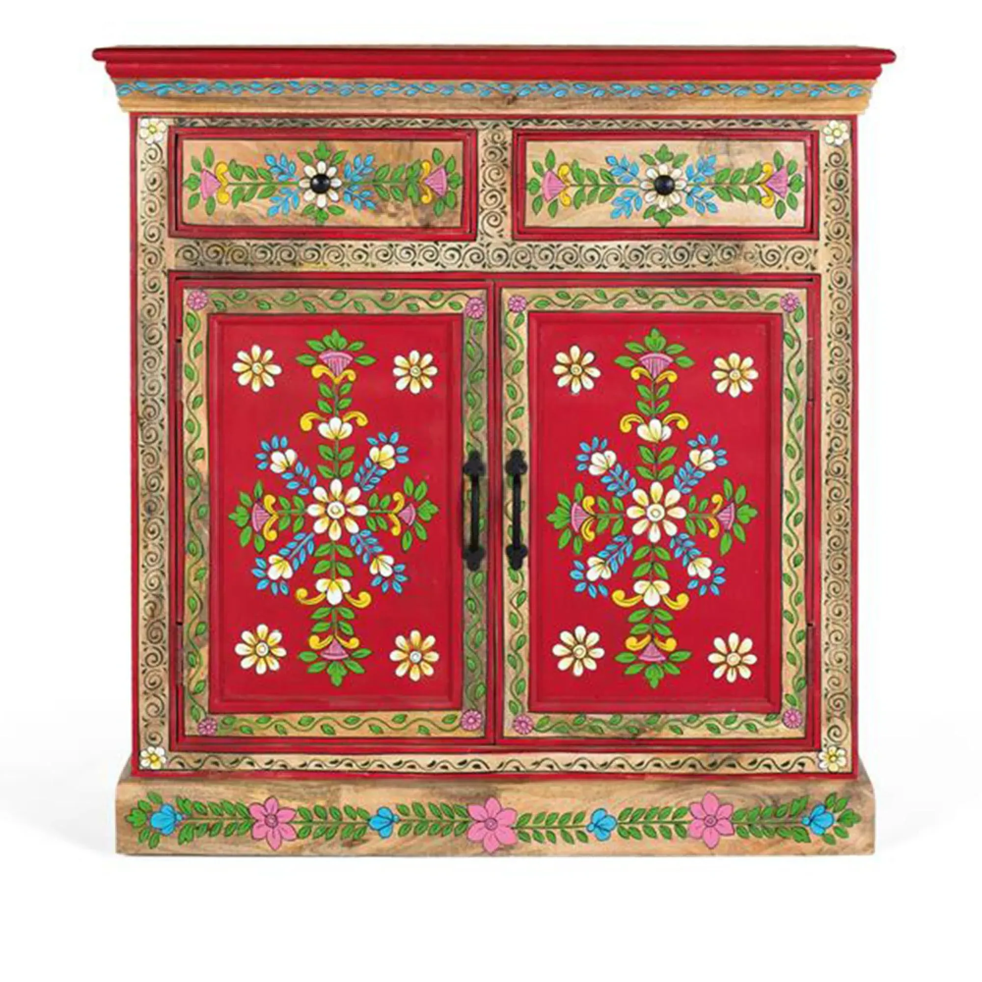 Trapani 2 Door Small Sideboard - Red, Mango Wood