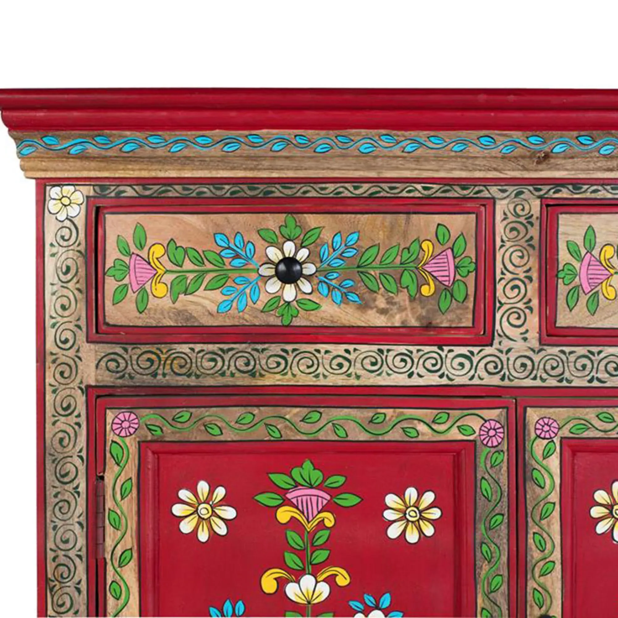 Trapani 2 Door Small Sideboard - Red, Mango Wood
