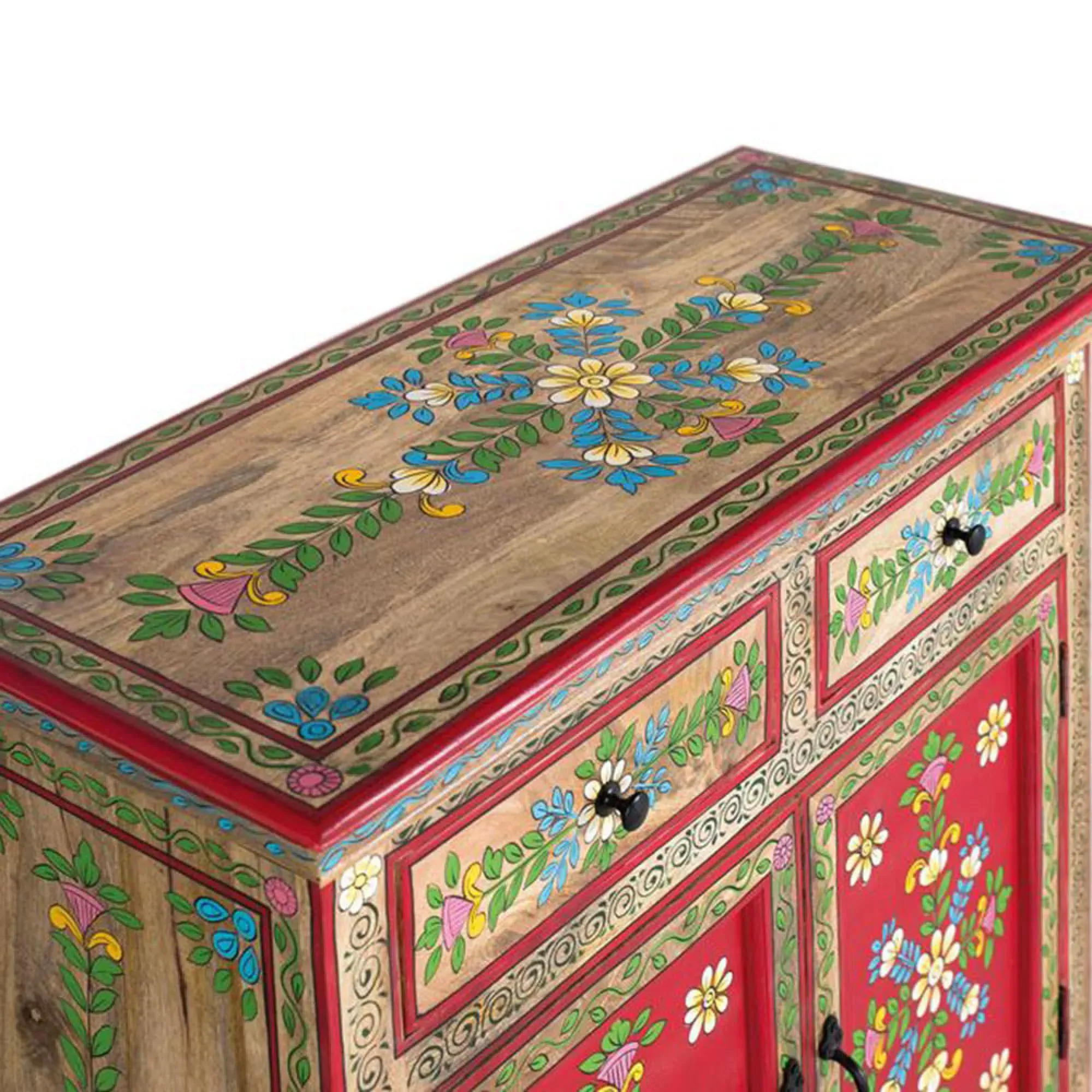 Trapani 2 Door Small Sideboard - Red, Mango Wood