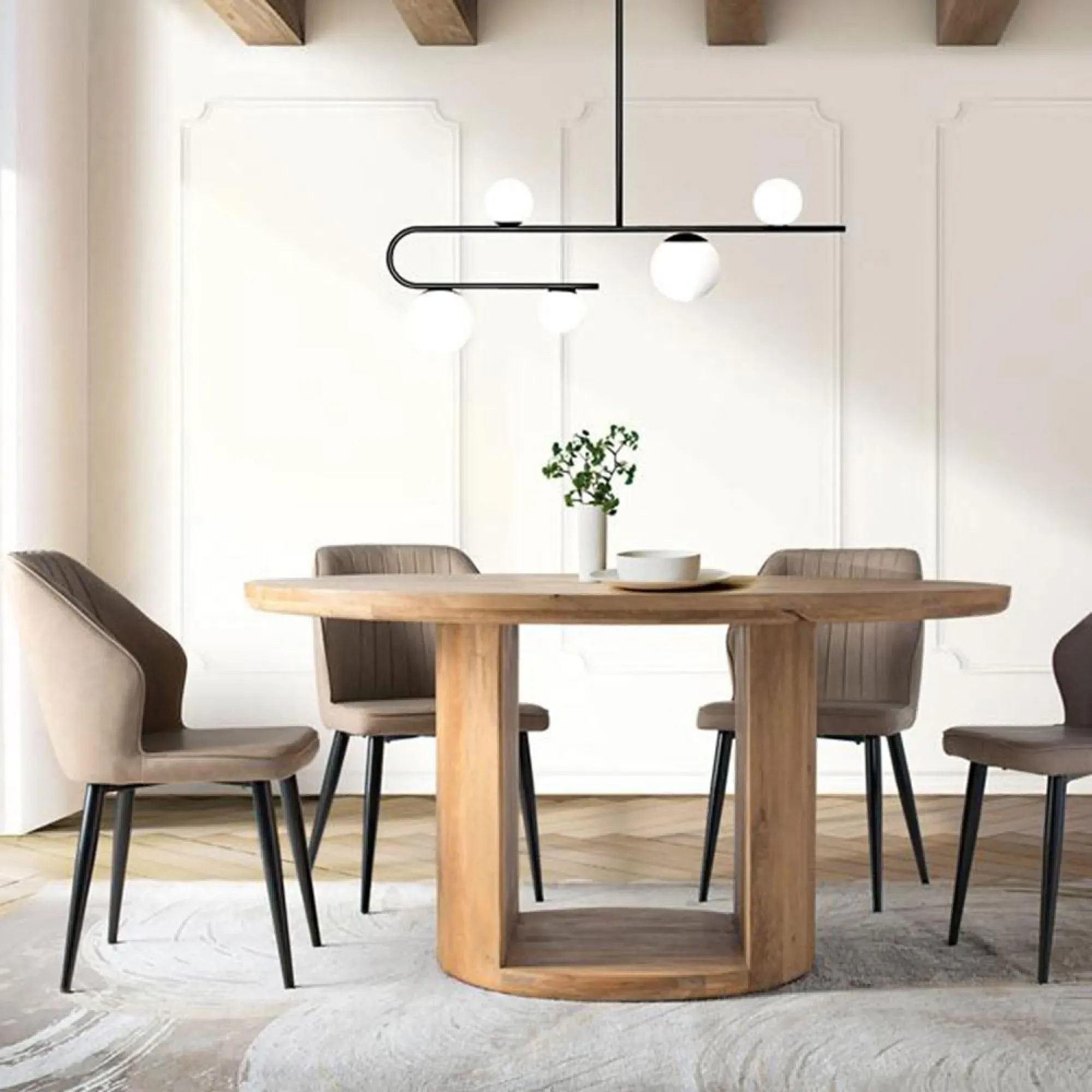 Trieste 6-Seater Round Dining Table - Natural, Mango Wood