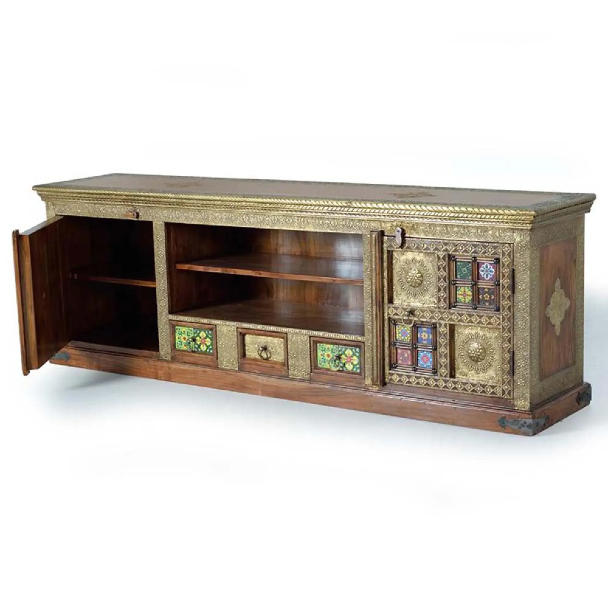 Trona Large TV Unit with Storage - Acacia Wood