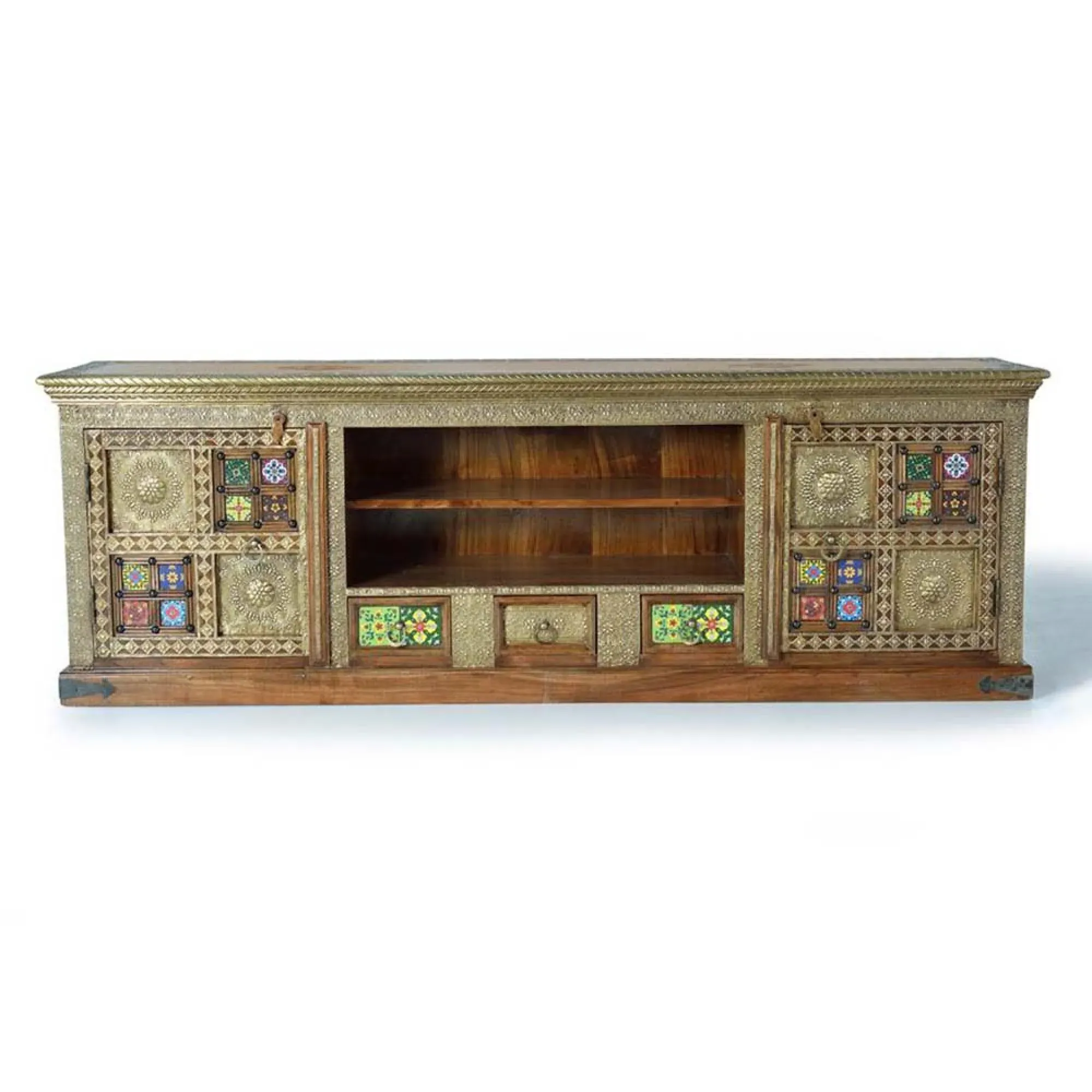 Trona Large TV Unit with Storage - Acacia Wood