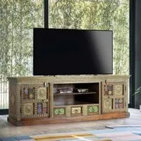 Trona Large TV Unit with Storage - Acacia Wood