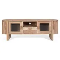 Turin 2 Door Large Curved TV Unit - Natural, Acacia Wood