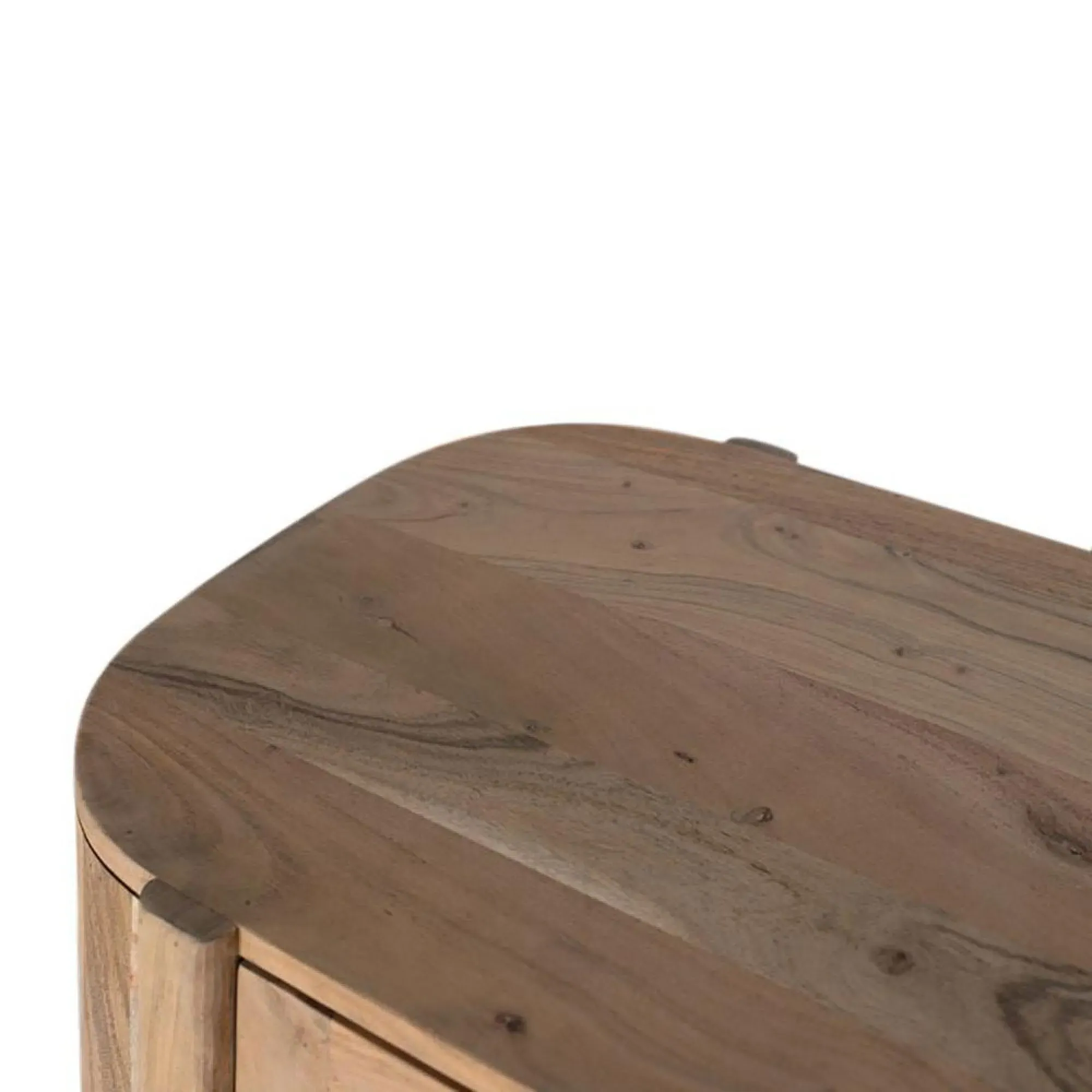 Turin Curved 4 Door Sideboard - Natural, Acacia Wood