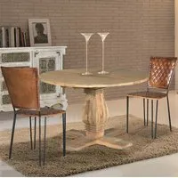 Udine 4-Seater Round Pedestal Dining Table - Natural, Mango Wood