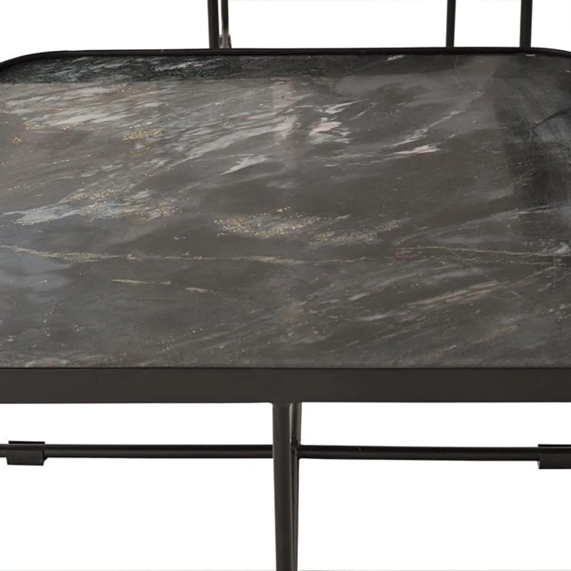 Ukwaheri Square End Table Set of 3 - Black, Marble