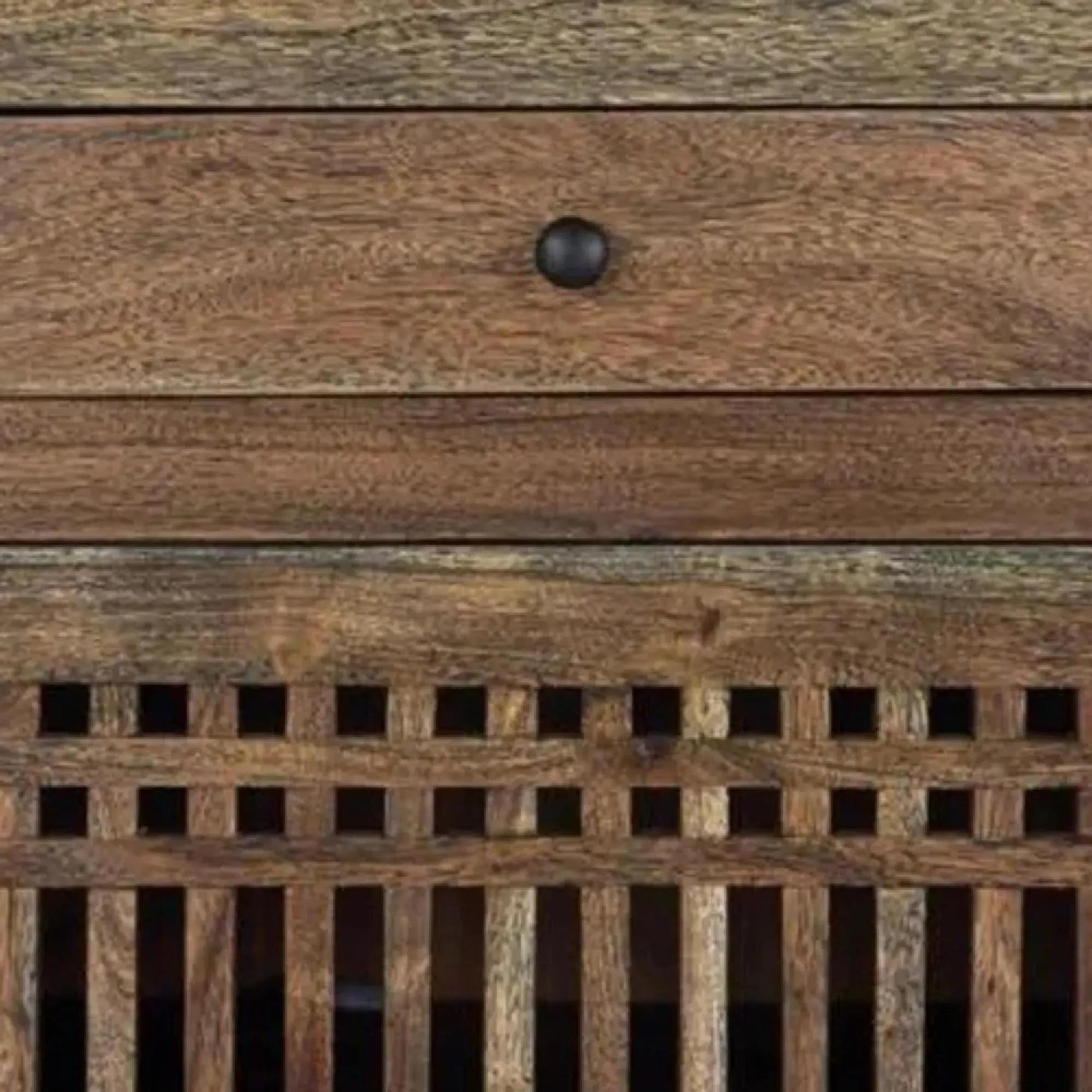 Uvalda Acacia Wood Slatted 3 Door Extra Large Sideboard