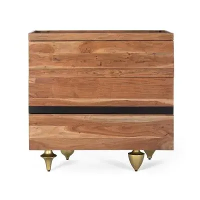 Valentia 3 Drawer Chest - Natural, Mango Wood image