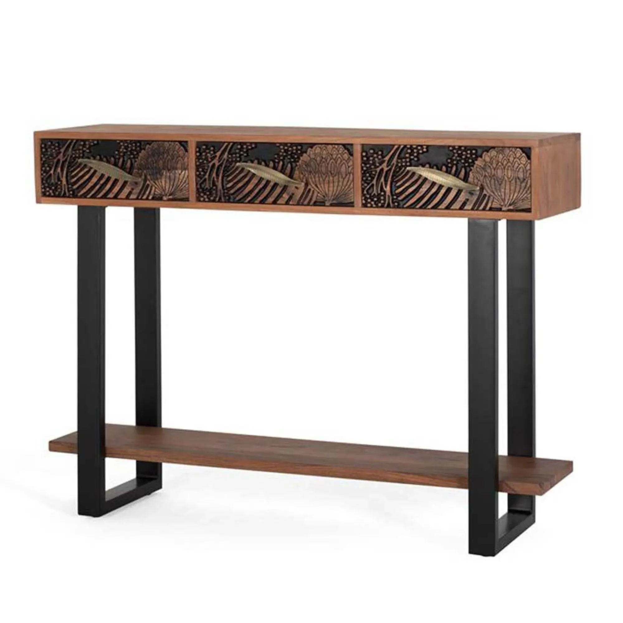 Valentia 3 Drawer Console Table - Natural, Acacia Wood
