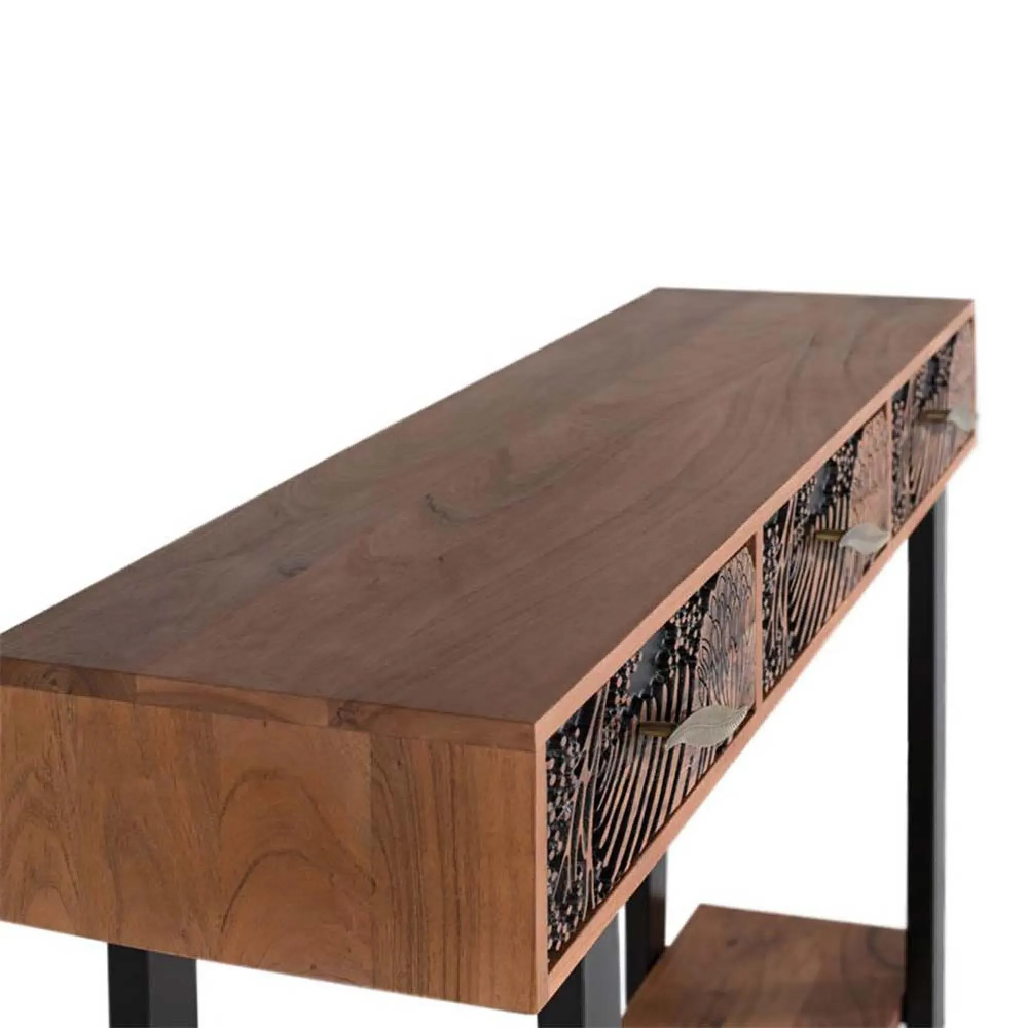 Valentia 3 Drawer Console Table - Natural, Acacia Wood