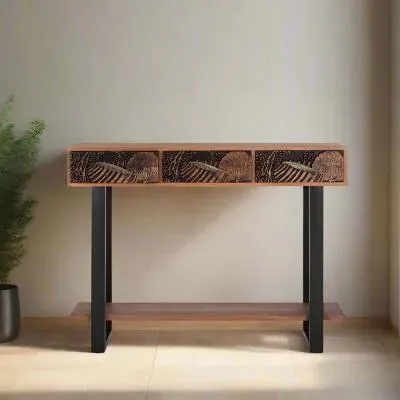 Valentia 3 Drawer Console Table - Natural, Acacia Wood image