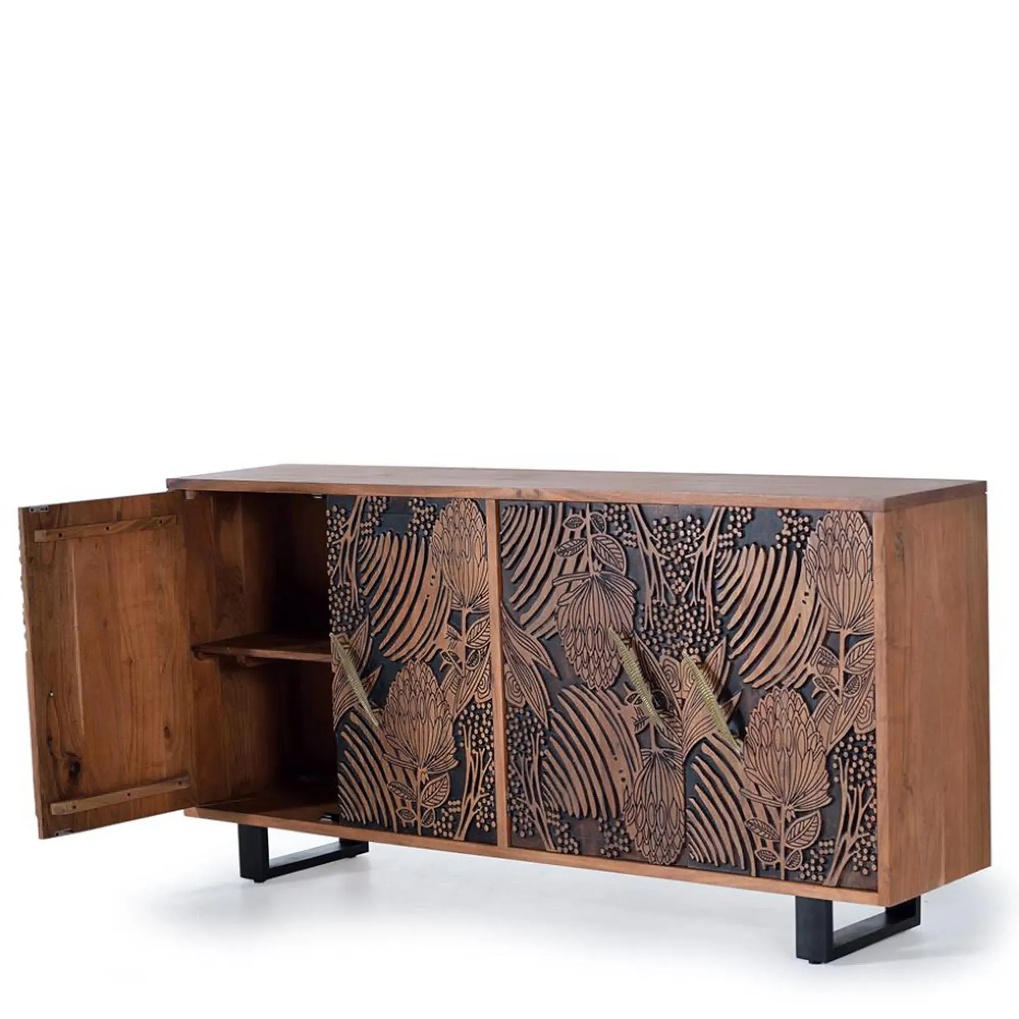 Valentia 4 Door Sideboard - Natural, Acacia Wood