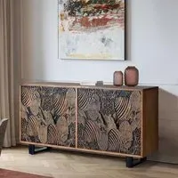 Valentia 4 Door Sideboard - Natural, Acacia Wood
