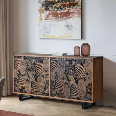 Valentia 4 Door Sideboard - Natural, Acacia Wood