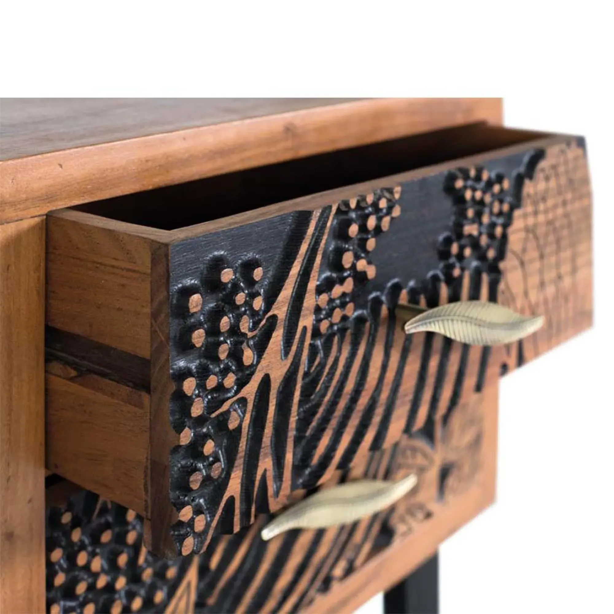 Valentia Artisan 2 Drawer Side Table - Natural, Acacia Wood