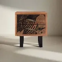 Valentia Artisan 2 Drawer Side Table - Natural, Acacia Wood