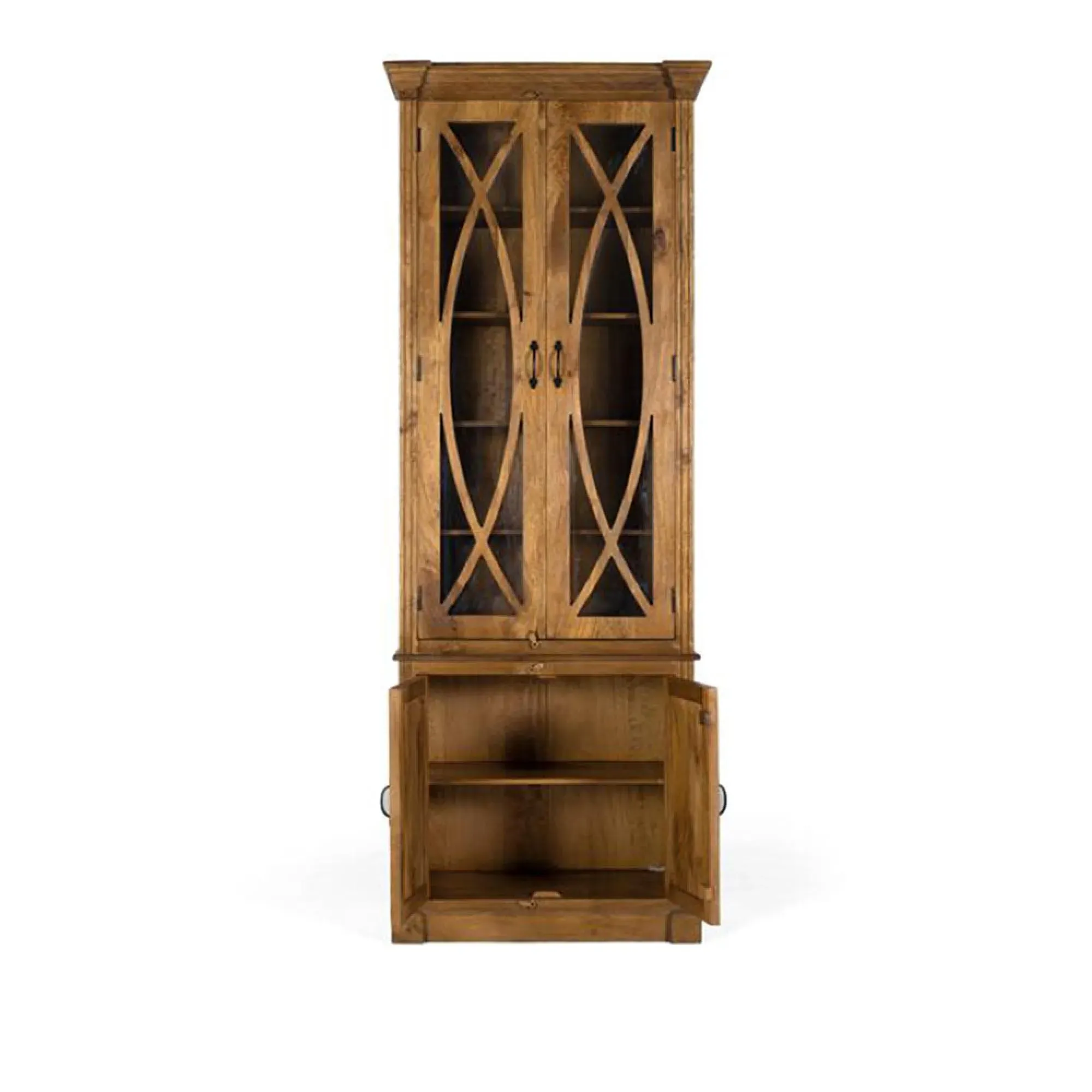 Varese 4 Door Display Cabinet - Natural, Mango Wood