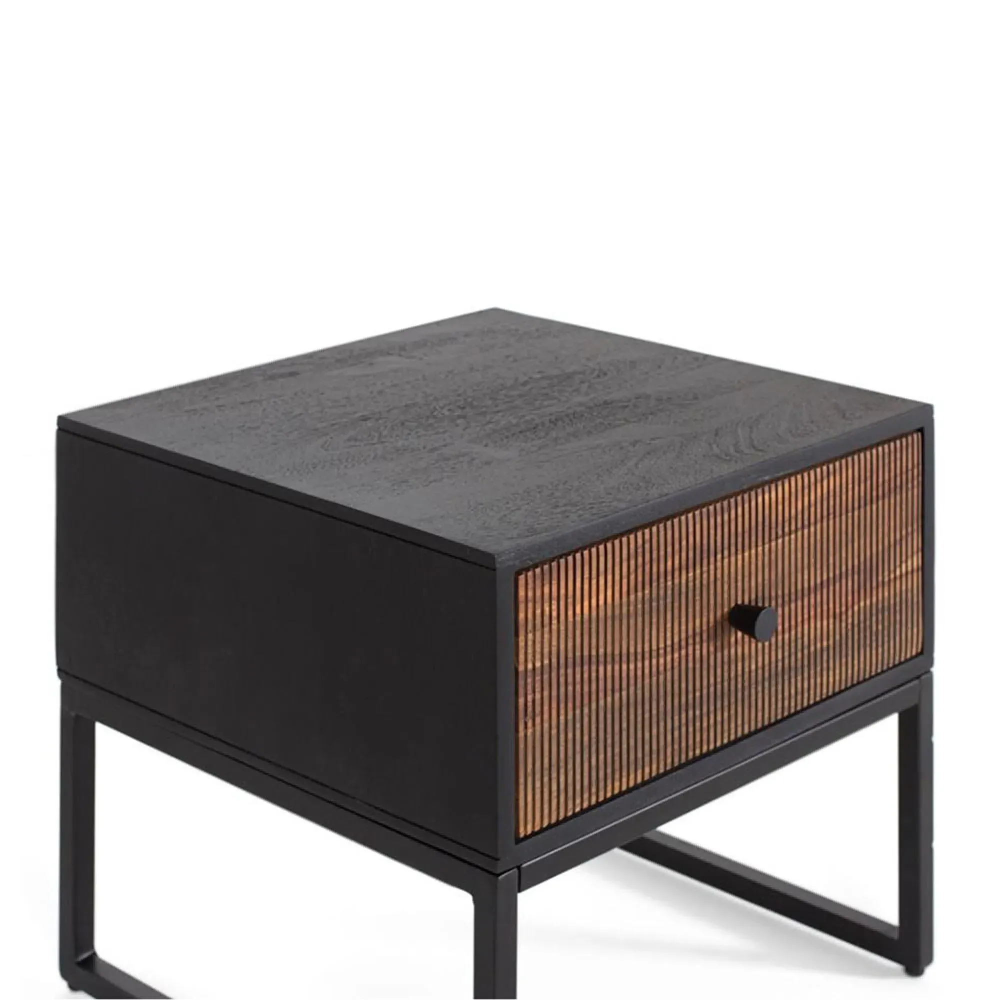 Venedocia 1 Drawer Bedside Table - Brown, Mango Wood