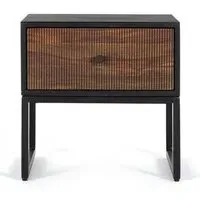 Venedocia 1 Drawer Bedside Table - Brown, Mango Wood