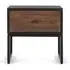 Venedocia 1 Drawer Bedside Table - Brown, Mango Wood