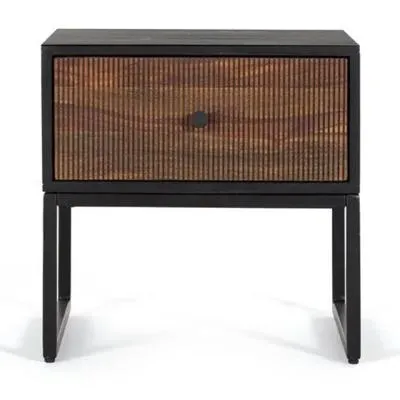 Venedocia 1 Drawer Bedside Table - Brown, Mango Wood