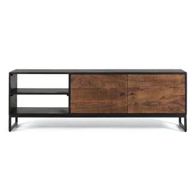 Venedocia 2 Door TV Unit - Brown, Mango Wood