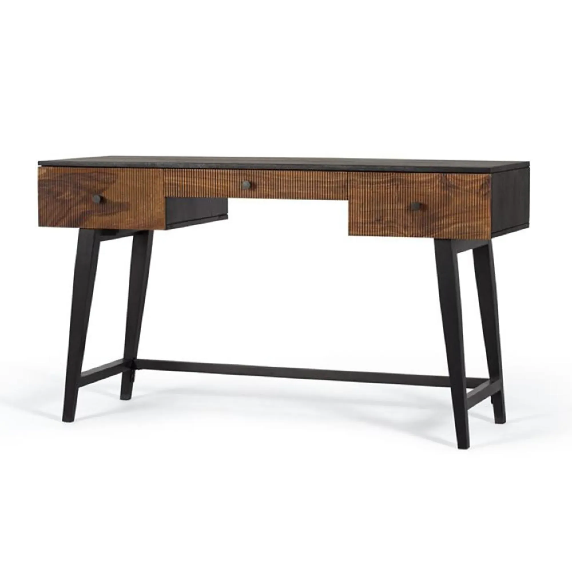 Venedocia 3 Drawer Desk - Brown, Mango Wood