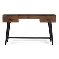 Venedocia 3 Drawer Desk - Brown, Mango Wood