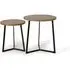 Vibambani Round End Table Set of 2 - Natural, Solid Wood