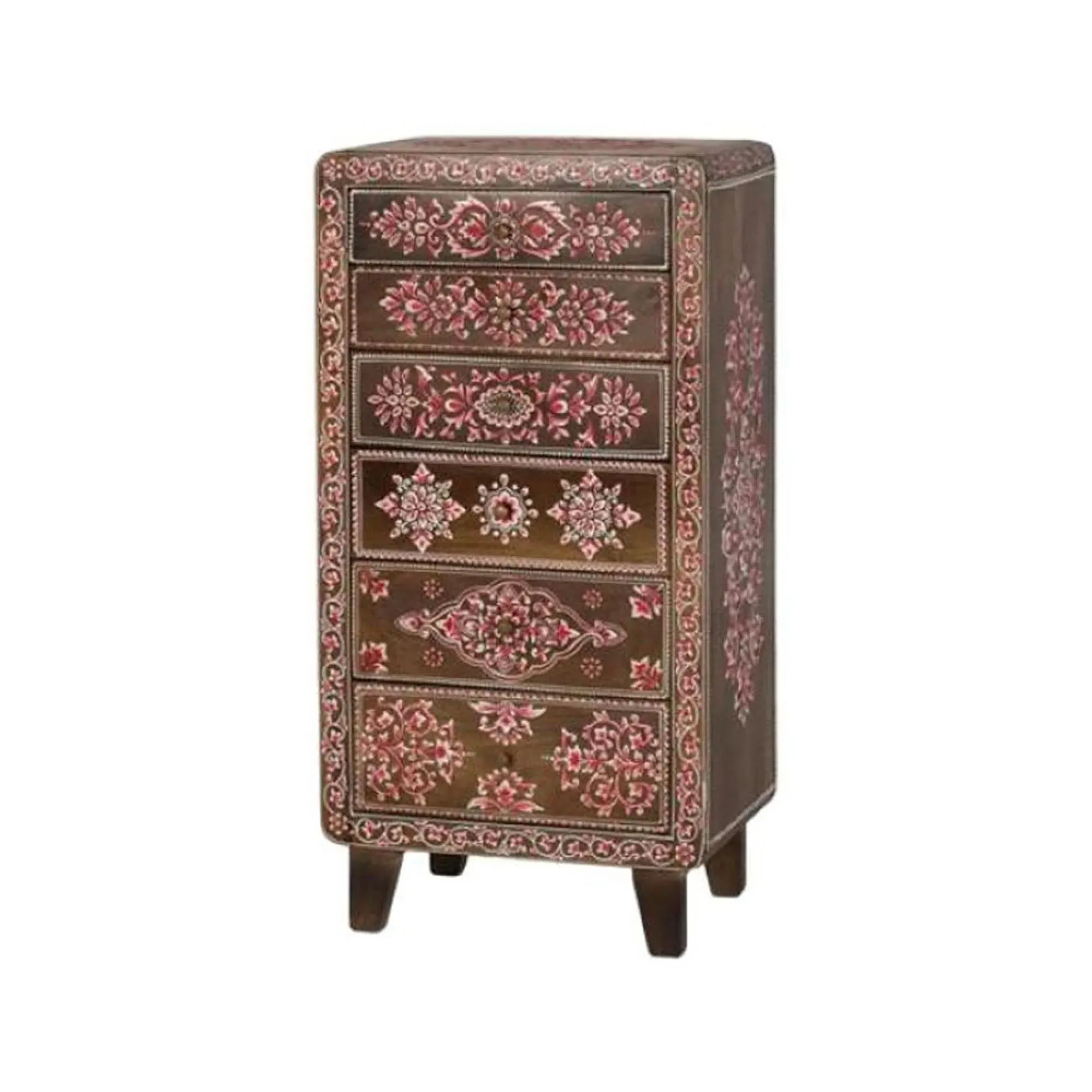 Wallowa 6 Drawer Narrow Chest - Brown, Mango Wood