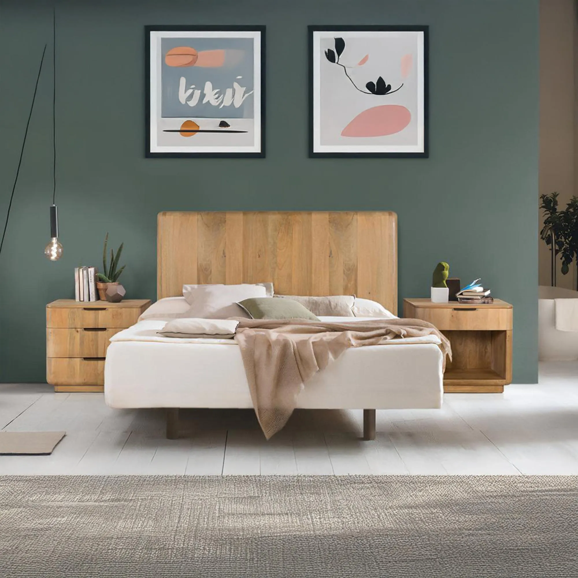 Wrenley 1 Drawer Bedside Cabinet - Natural, Mango Wood