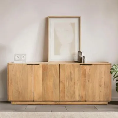 Wrenley 4 Door Large Sideboard - Natural, Mango Wood